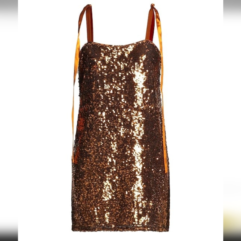 IH NOM UH NIT Copper Sequined Mini Dress